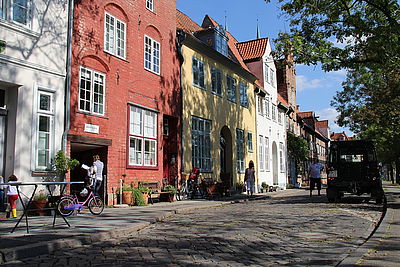 Bunte Häuserfassaden in der Lübecker Altstadt