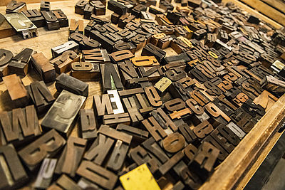 Druckbuchstaben im Druckmuseum