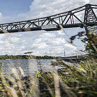 Rendsburger Hochbrücke über dem Nord-Ostsee-Kanal