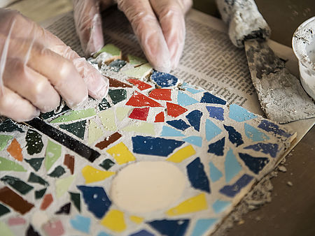 Handarbeit Herstellung Mosaik