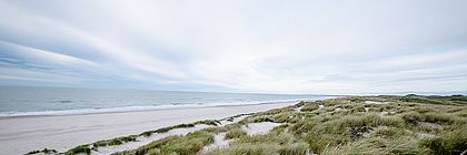 Grüne Dünen an weißem Sandstrand - zum Artikel 'Von Kneipp bis Thalasso: So vielfältig ist Wellness in Schleswig-Holstein'