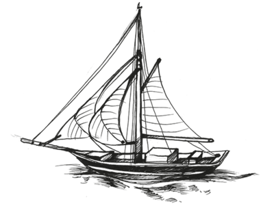 Illustration Segelschiff-Rigmer in Glückstadt
