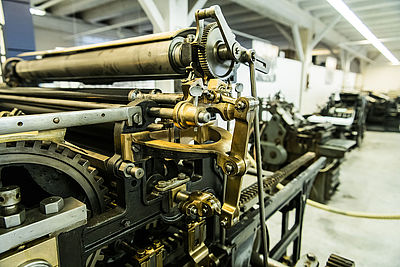 Druckermaschine im Druckmuseum in Rendsburg