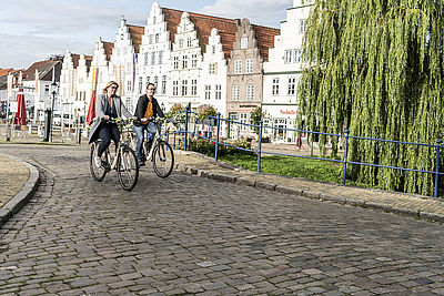 Fahrradfahrer in Friedrichstadt